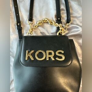 Michael Kors Black and Gold Purse/Backpack